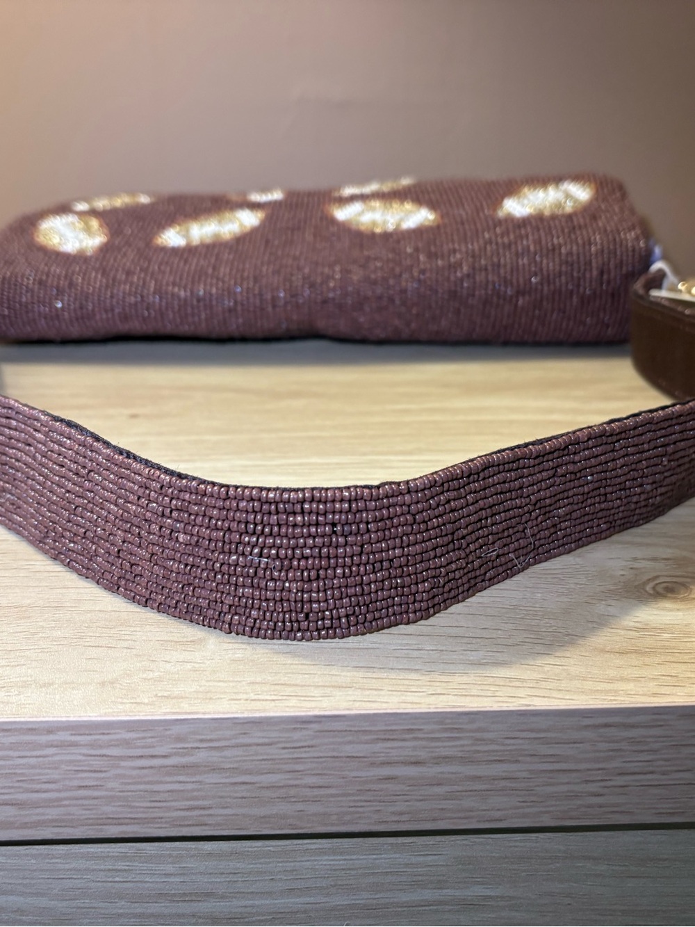 NWT New release!! Beaded brown bag with footballs! - Picture 8 of 10